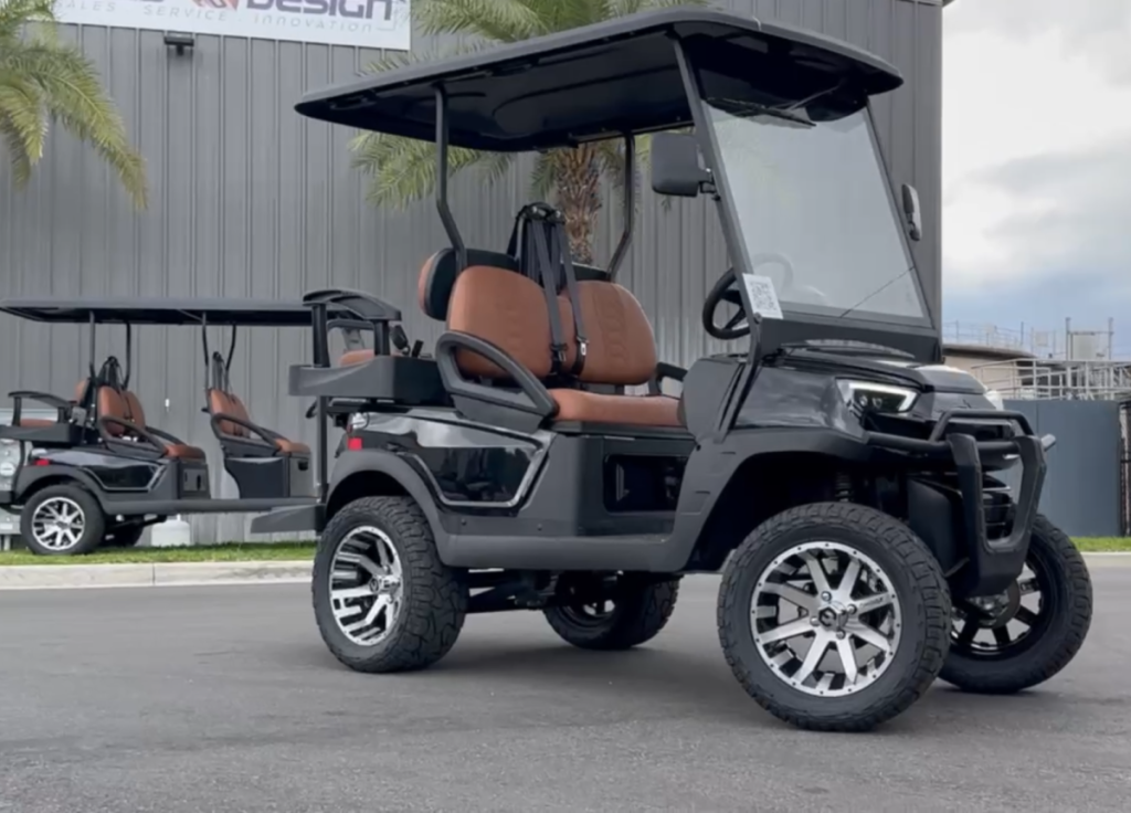 2024 Atlas Golf Carts 4 Passenger Street Legal Jet Black w/Brown Seats